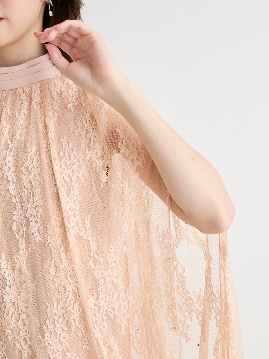 CELFORD「バックリボンレースケープドレス」|ドレス|