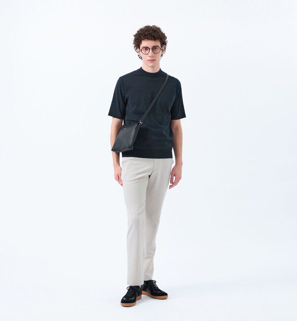 MACKINTOSH PHILOSOPHY「TEXBRIDプレーティング 半袖セミモックネックプルオーバーニット」|ニット・セーター|