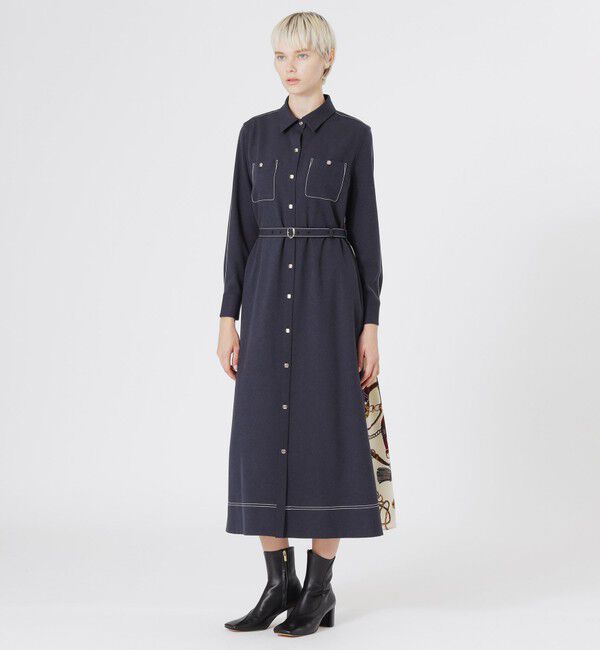  「メランジツイルシャツワンピース」|ワンピース|