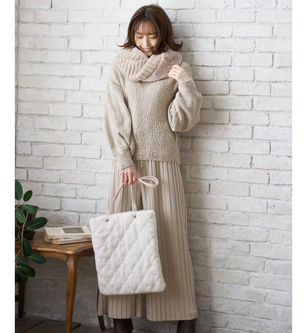 ikka「エコファーキルトマチなしトートバッグ」|その他|