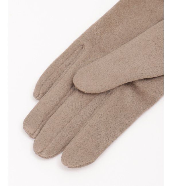 ikka「エコスエードフェイクファー付きグローブ」|手袋|