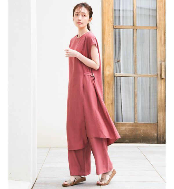 IKKA LOUNGE「【2点セット】冷感スラブワンピースセットアップ」|ワンピース|
