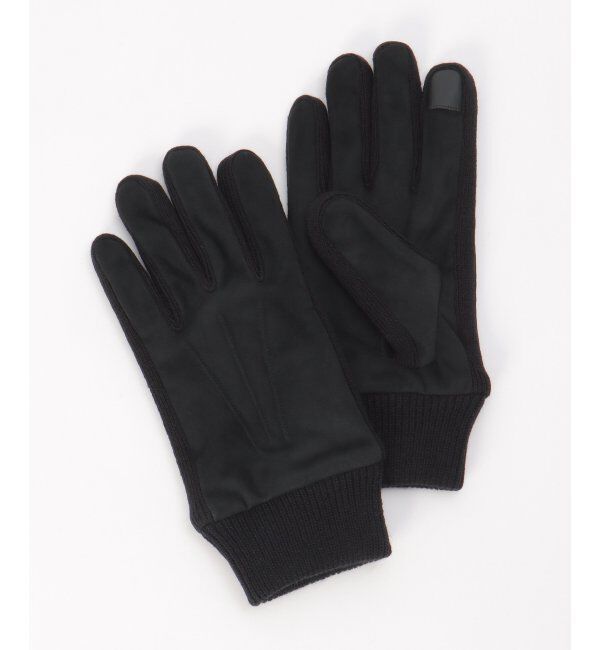 ikka「スエードタッチグローブ」|手袋|ブラック