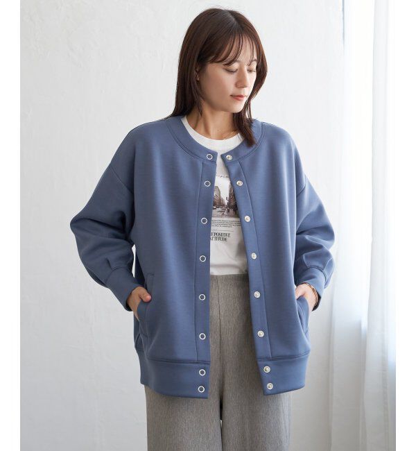 ikka「GOKU楽ダンボールカーディガン」|カーディガン|ブルー