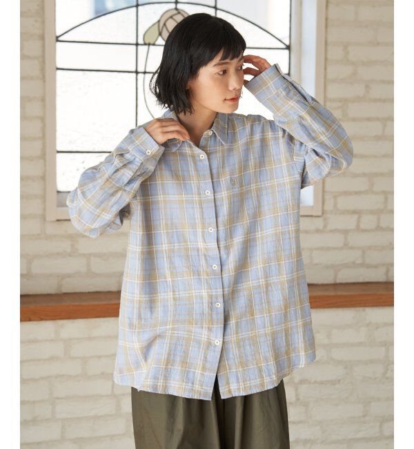 Lbc with Life「ダブルガーゼロゴ刺繍オーバーシャツ」|シャツ・ブラウス|