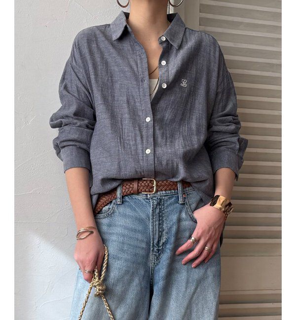 Lbc with Life「ダブルガーゼロゴ刺繍オーバーシャツ」|シャツ・ブラウス|