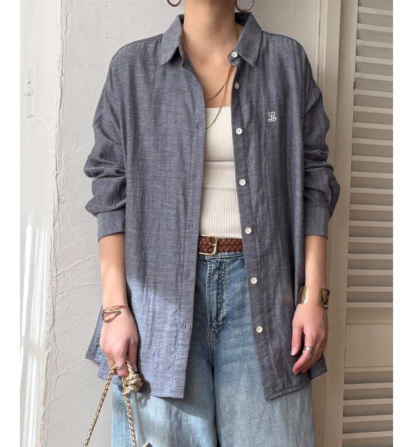 Lbc with Life「ダブルガーゼロゴ刺繍オーバーシャツ」|シャツ・ブラウス|