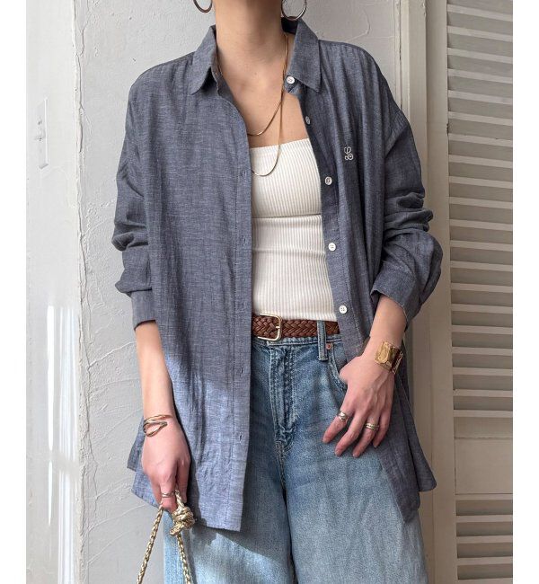 Lbc with Life「ダブルガーゼロゴ刺繍オーバーシャツ」|シャツ・ブラウス|