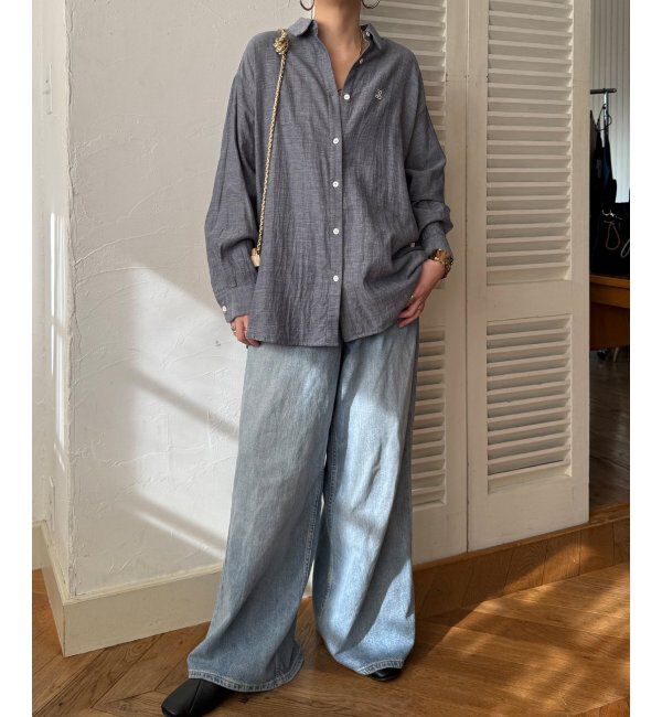 Lbc with Life「ダブルガーゼロゴ刺繍オーバーシャツ」|シャツ・ブラウス|