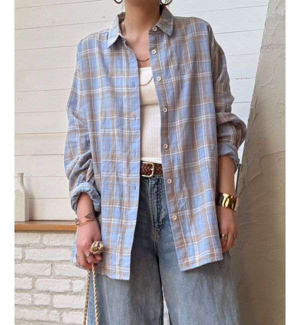 Lbc with Life「ダブルガーゼロゴ刺繍オーバーシャツ」|シャツ・ブラウス|