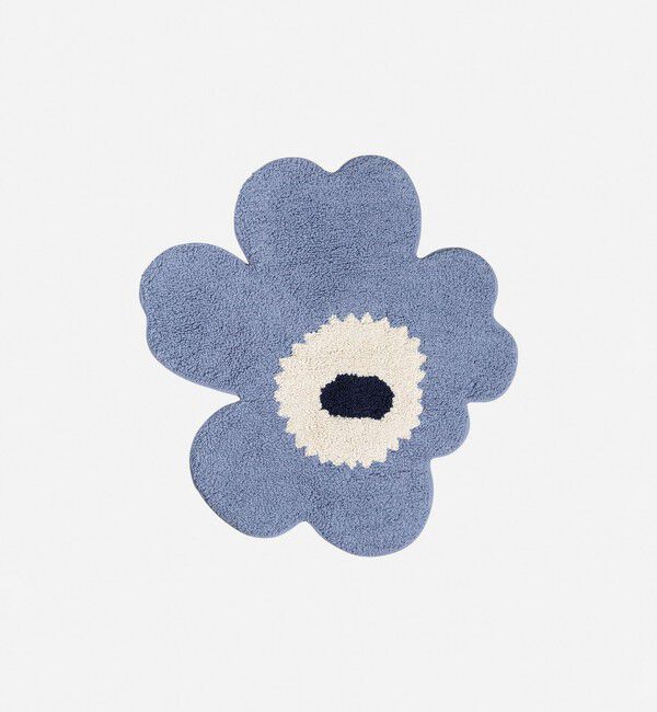 Marimekko「Unikko バスマット」|タオル|ﾗｲﾄﾌﾞﾙｰ&times;ｵﾌﾎﾜｲﾄ