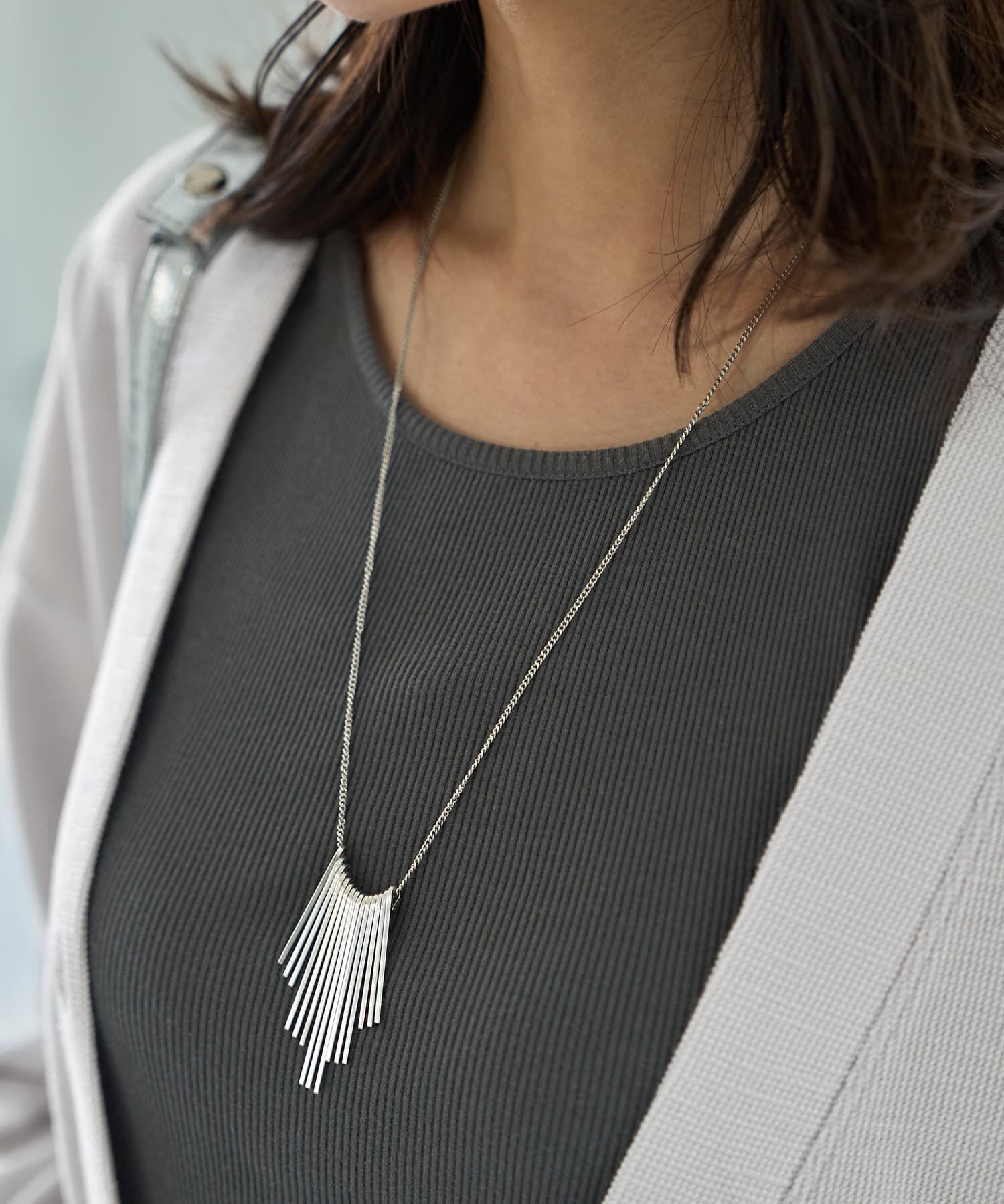 STYLE DELI「メタルフリンジロングネックレス」|ネックレス|