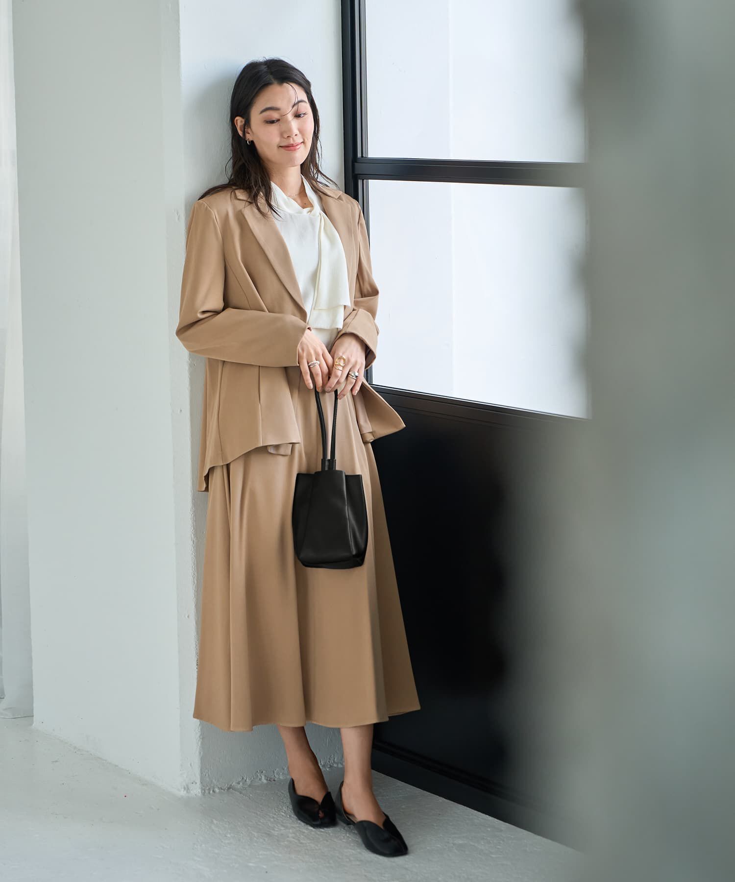 STYLE DELI「ソフトツイルAラインジャケット」|テーラードジャケット|