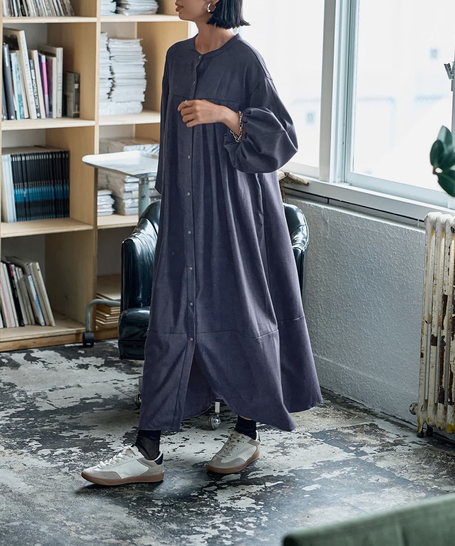 STYLE DELI「ボリューム袖バックレースアップワンピース」|ワンピース|