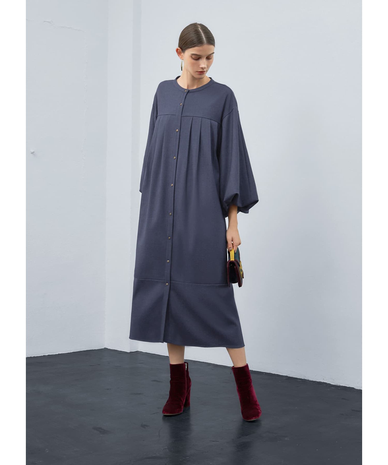 STYLE DELI「ボリューム袖バックレースアップワンピース」|ワンピース|