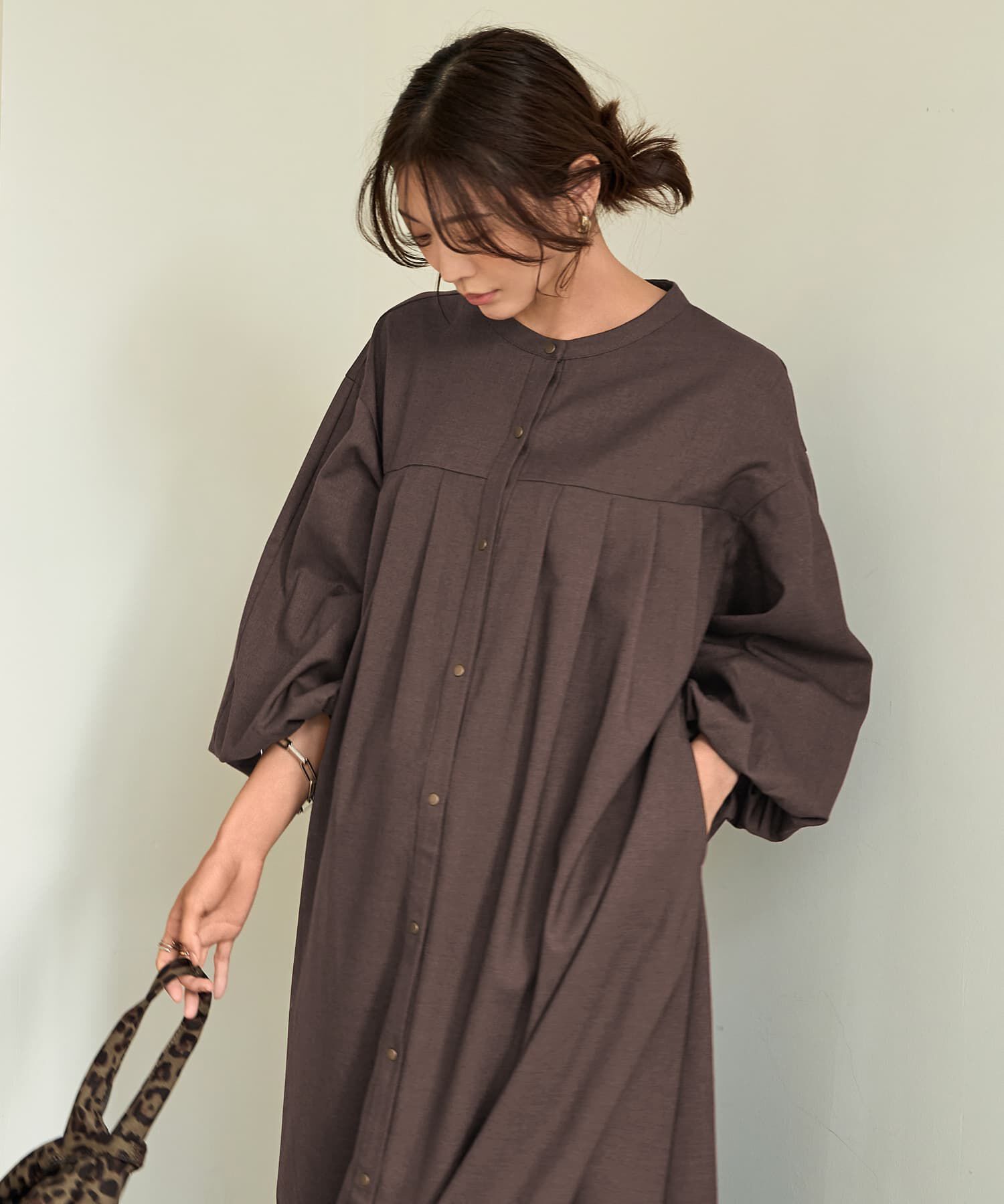 STYLE DELI「ボリューム袖バックレースアップワンピース」|ワンピース|