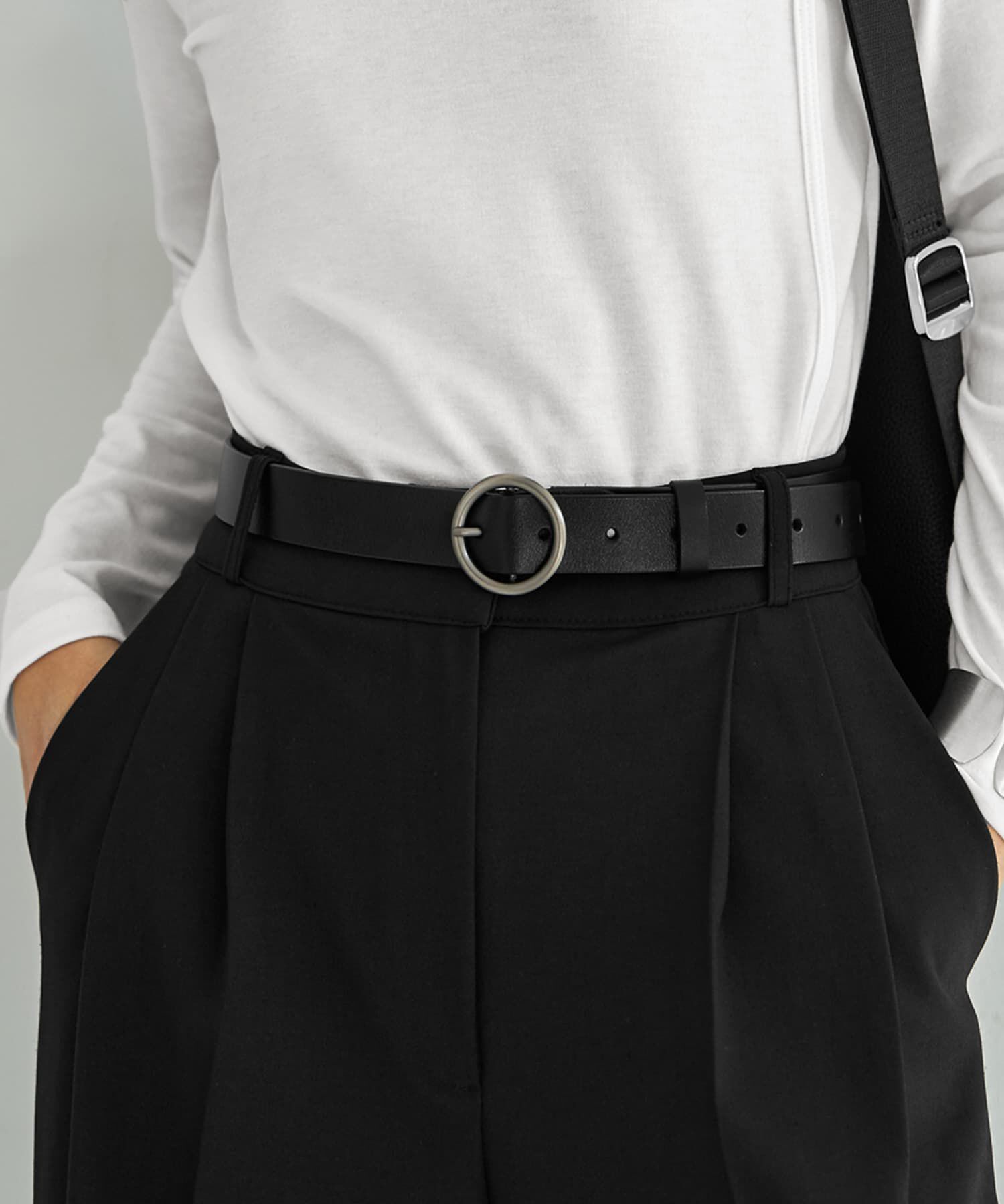 STYLE DELI「【DELI by】サークルバックル本革ベルト」|ベルト|ブラック系