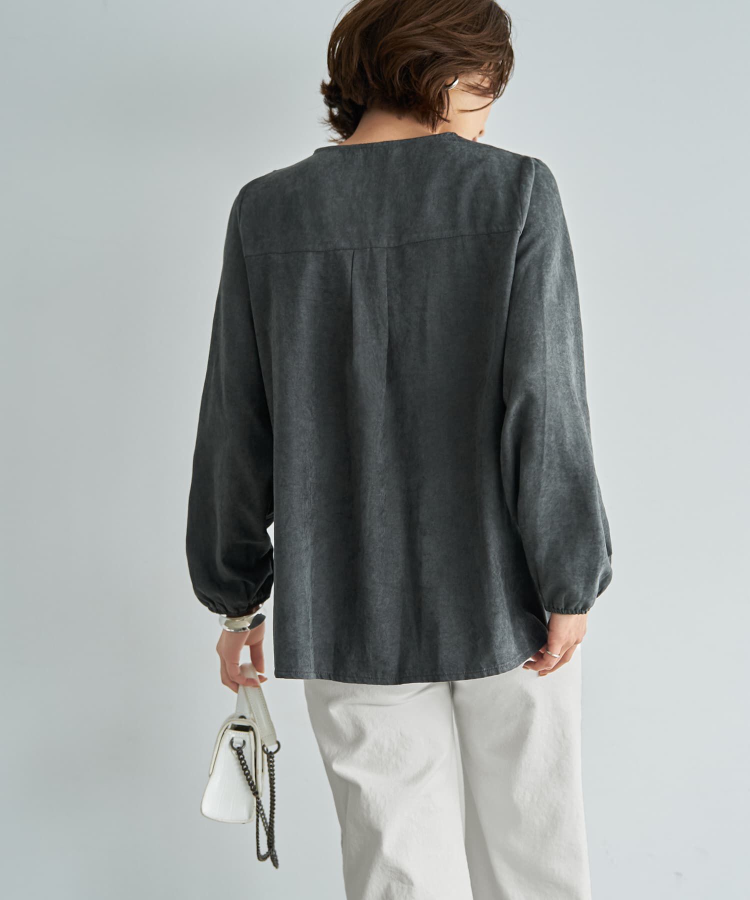 STYLE DELI「【LUXE】ピーチスキンウエストマークギャザーブラウス」|シャツ・ブラウス|