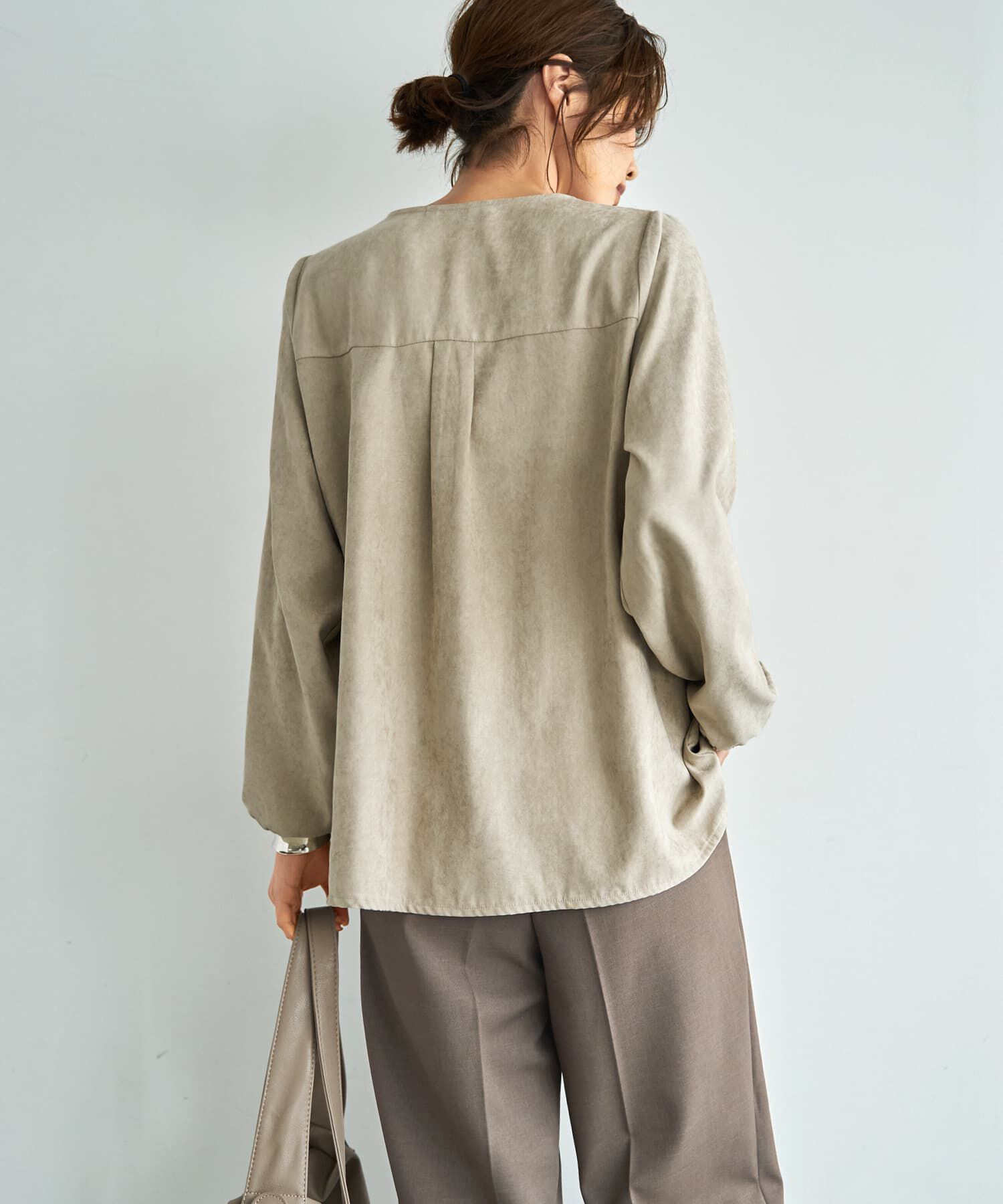 STYLE DELI「【LUXE】ピーチスキンウエストマークギャザーブラウス」|シャツ・ブラウス|