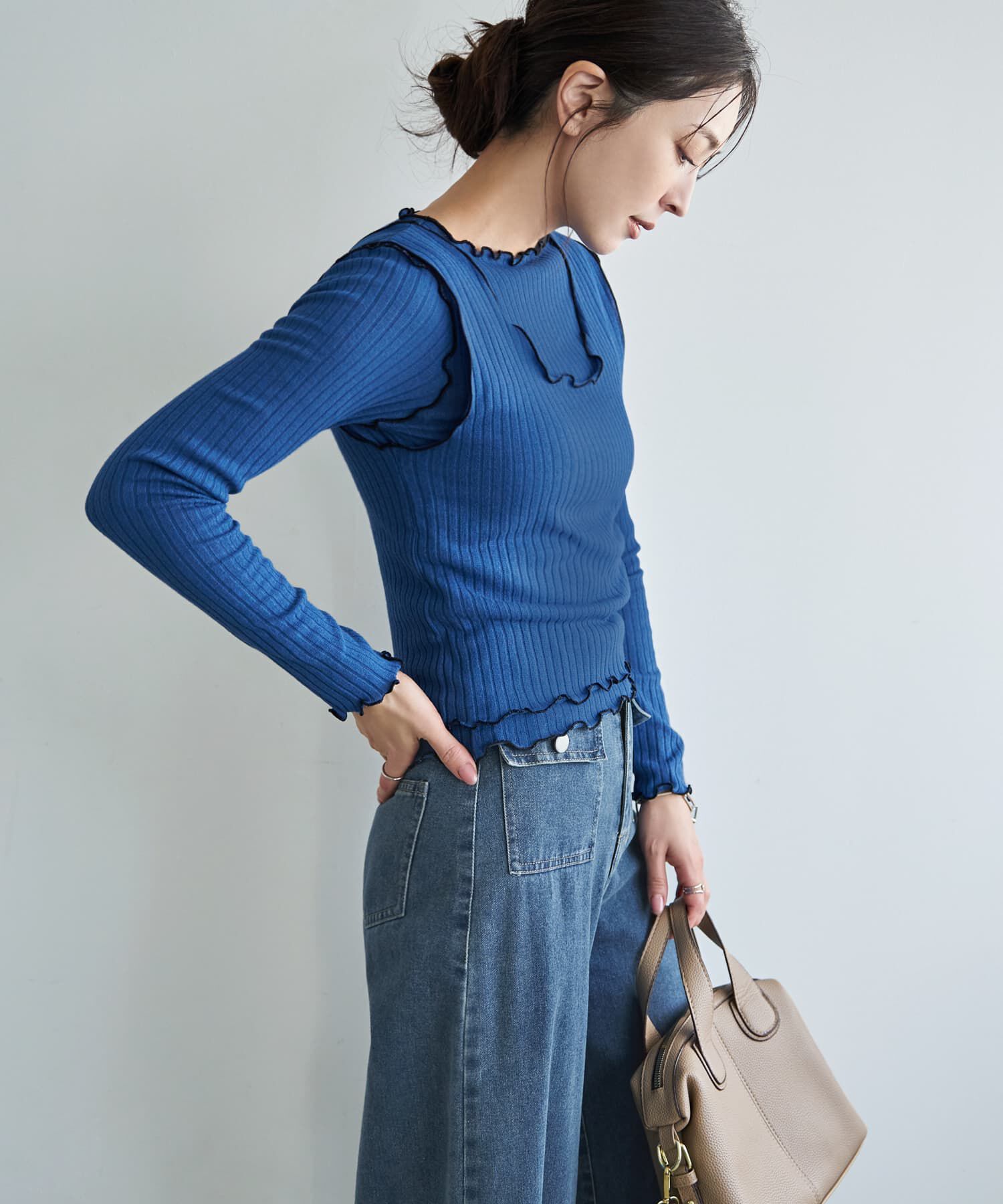 STYLE DELI「メロウリブ◆ベストレイヤードトップス」|Tシャツ・カットソー|