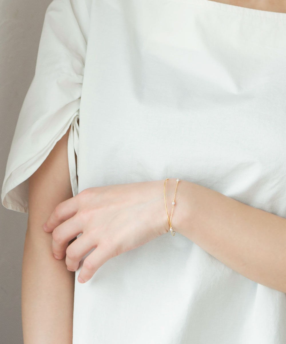 colleca la「細バングルとパール&times;チェーンのブレスレット」|ブレスレット・バングル|