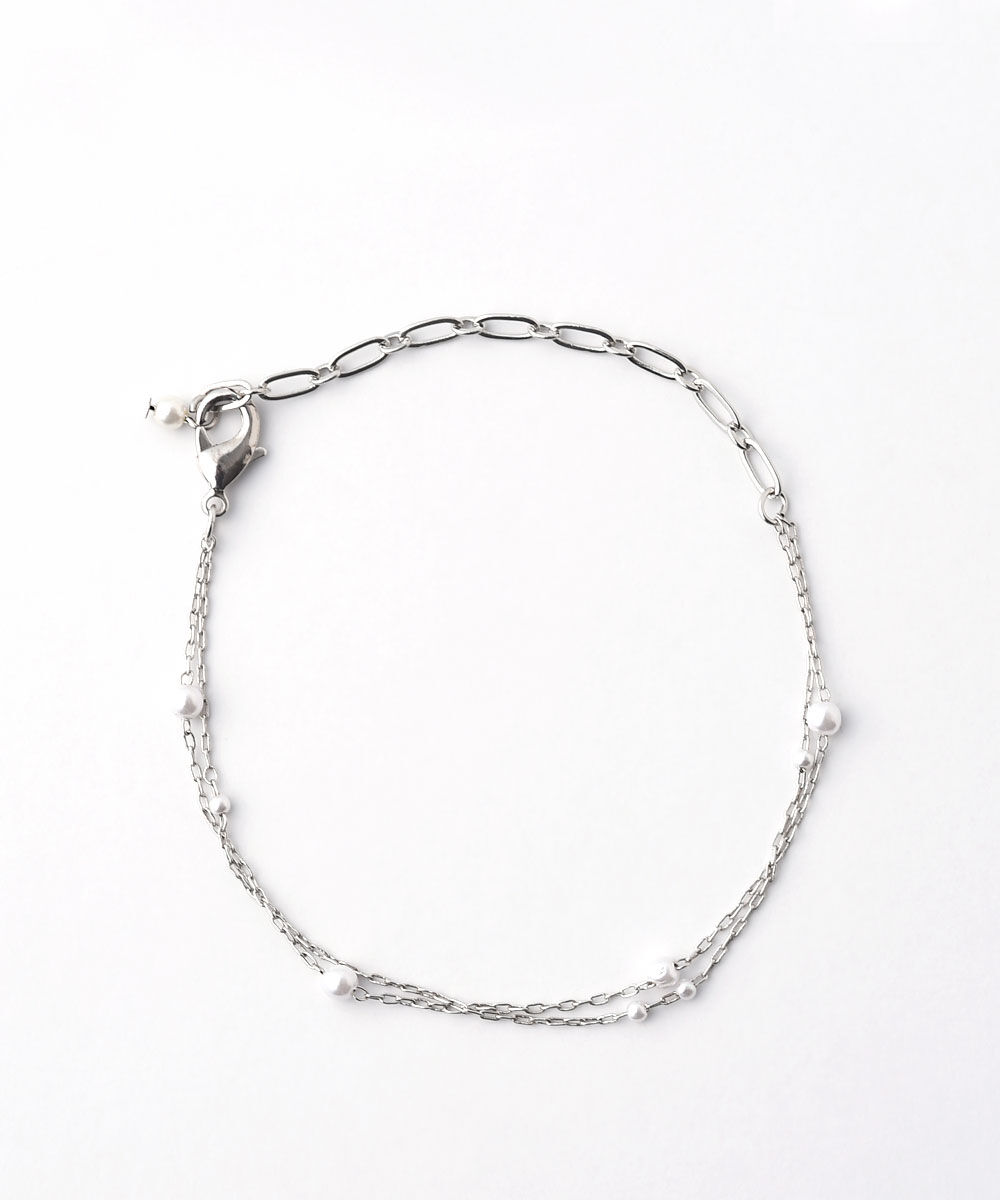 colleca la「粒パールとチェーンの2連ブレスレット」|ブレスレット・バングル|
