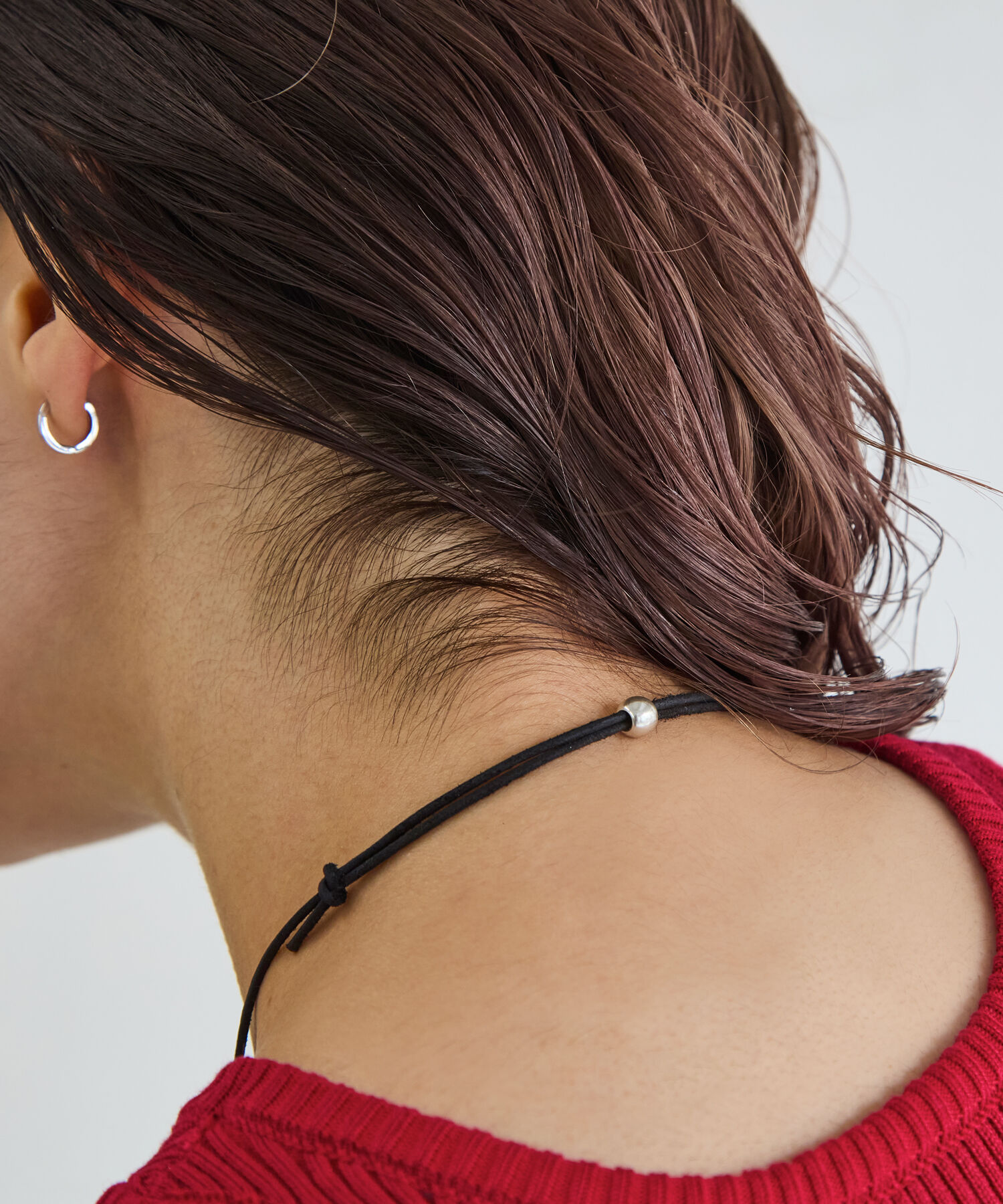 JUPITER「【牛革・SV】メタルトップコードネックレス シルバー」|ネックレス|