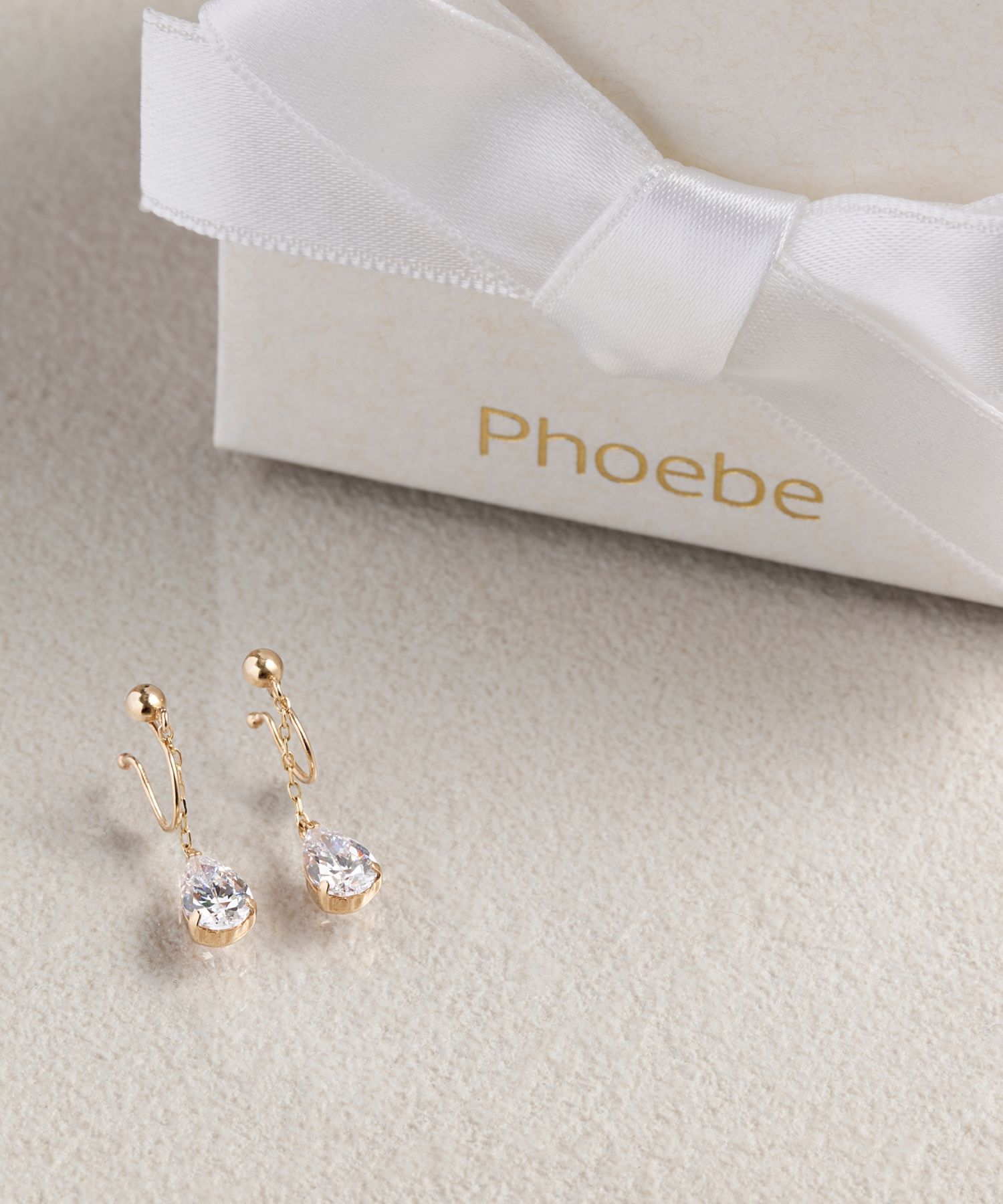 Phoebe「【 K10 】ドロップビジューイヤリング/BOX付き」|イヤリング|