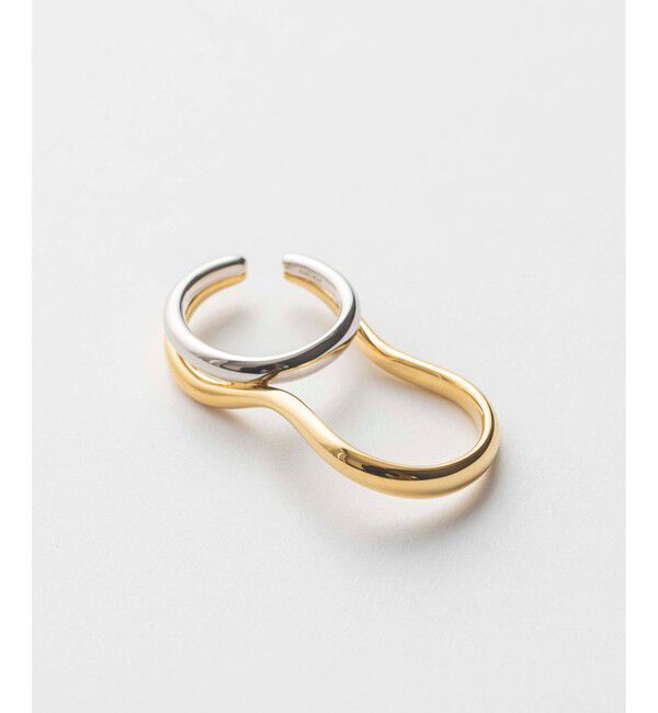 ete「バイカラー ダブルリングカフ」|リング|
