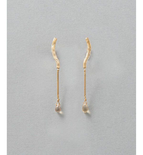 ete「シャンパンクォーツ ドロップ イヤリング」|イヤリング|イエローゴールド