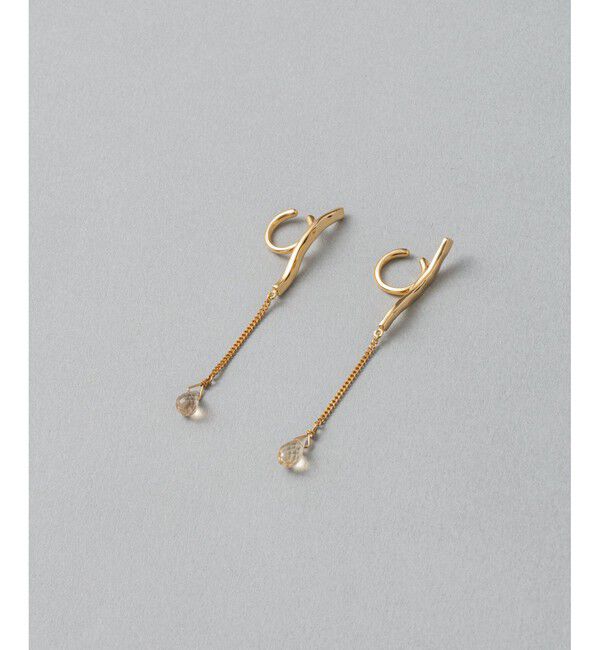 ete「シャンパンクォーツ ドロップ イヤリング」|イヤリング|