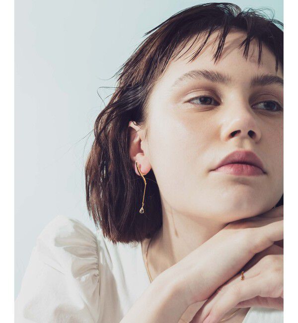 ete「シャンパンクォーツ ドロップ イヤリング」|イヤリング|