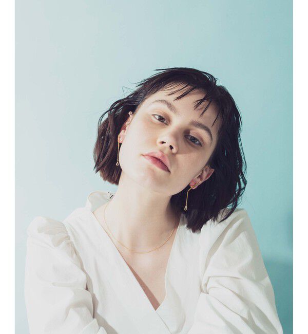 ete「シャンパンクォーツ ドロップ イヤリング」|イヤリング|