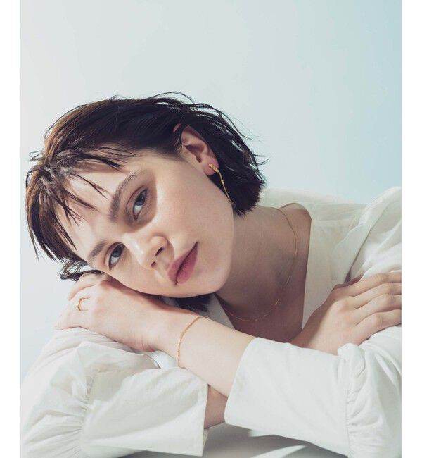 ete「スモーキークォーツ チェーン イヤリング」|イヤリング|