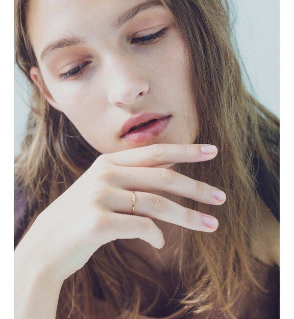 ete「[レイヤード] K18YG ダイヤモンド リング」|リング|