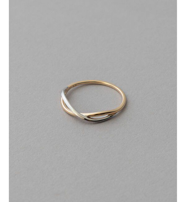 ete「[レイヤード] K10YG クロス バイカラー リング」|リング|