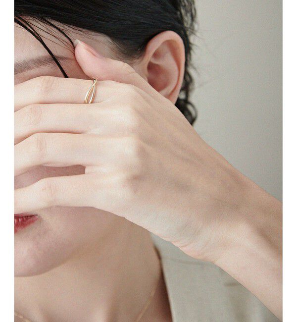 ete「[レイヤード] K10YG クロス リング」|リング|