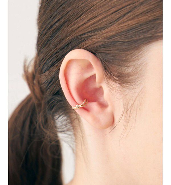 ete「K10YG ハグカフ ウェーブ リバーシブル」|イヤーカフ|