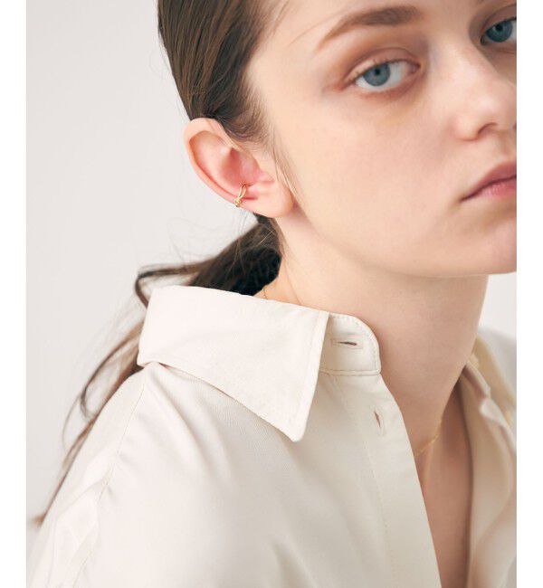 ete「K10YG ハグカフ ウェーブ リバーシブル」|イヤーカフ|