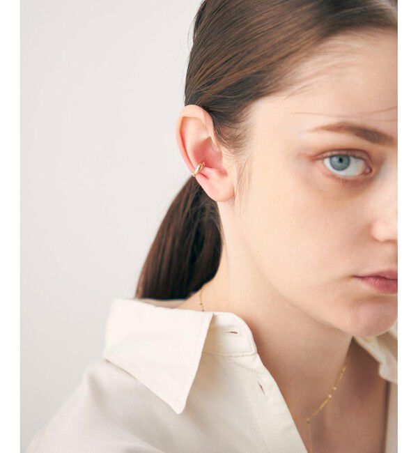 ete「K10YG ハグカフ ウェーブ リバーシブル」|イヤーカフ|