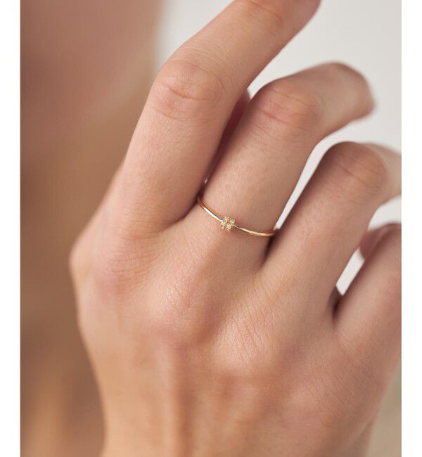 ete「[レイヤード] K10YG ダイヤモンド リング」|リング|