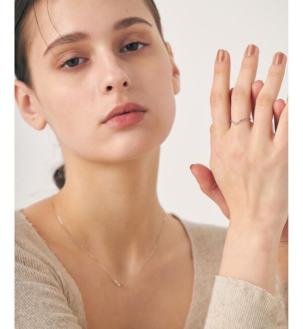 ete「[レイヤード] K10WG ウィッシュボーンリング」|リング|