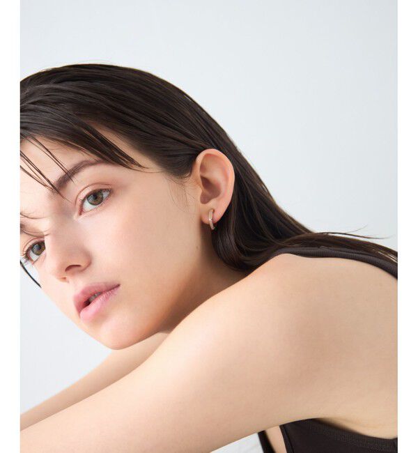 ete「[トリカラー] ボクシー フープイヤリング」|イヤリング|