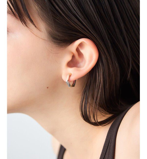 ete「[トリカラー] ボクシー フープイヤリング」|イヤリング|