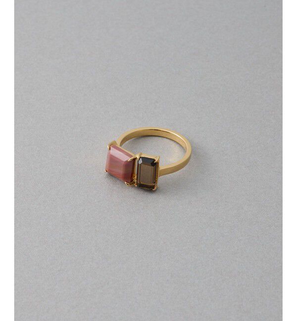 ete「[タイル] レッドジャスパー/スモーキークォーツ リング」|リング|