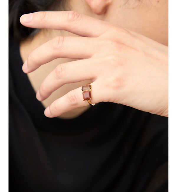 ete「[タイル] レッドジャスパー/スモーキークォーツ リング」|リング|