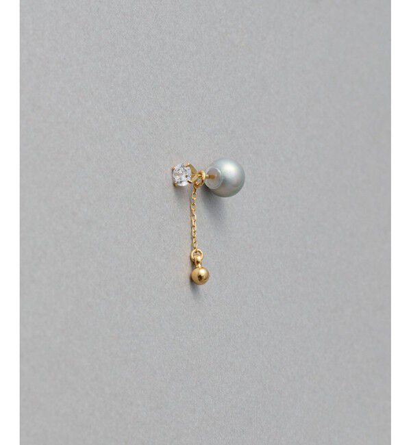ete「[オーナメントピアス] パール/ビジュー」|ピアス|イエローゴールド