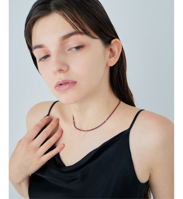 ete「[ガーネット] K10YG ビーズ チョーカー」|ネックレス|