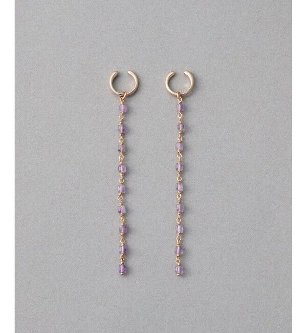 ete「ナチュラルストーン ロング イヤリング」|イヤリング|ピンクゴールド