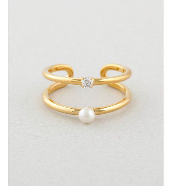 Jouete「フォークリング レイヤード」|リング|イエローゴールド